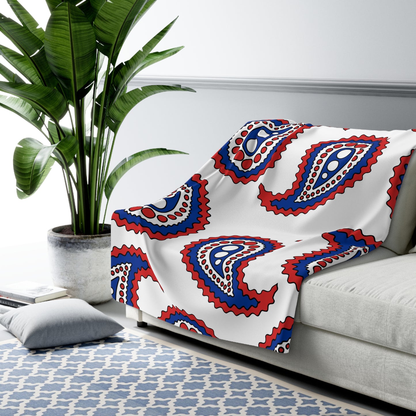 Faroe Islands Retro Paisley Blanket Throw