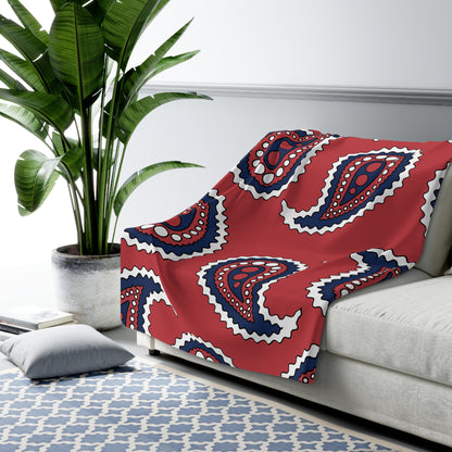 United States of America (USA) Retro Paisley Blanket Throw