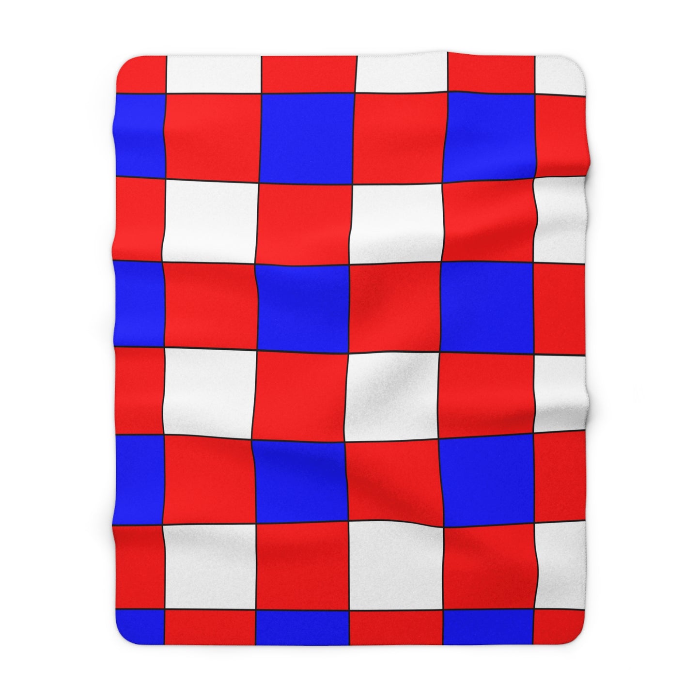 Red, White, Blue Retro Check Blanket Throw