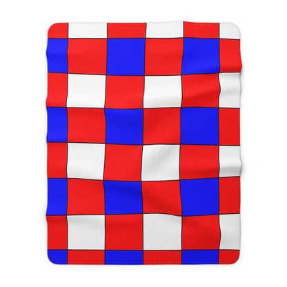 Red, White, Blue Retro Check Blanket Throw