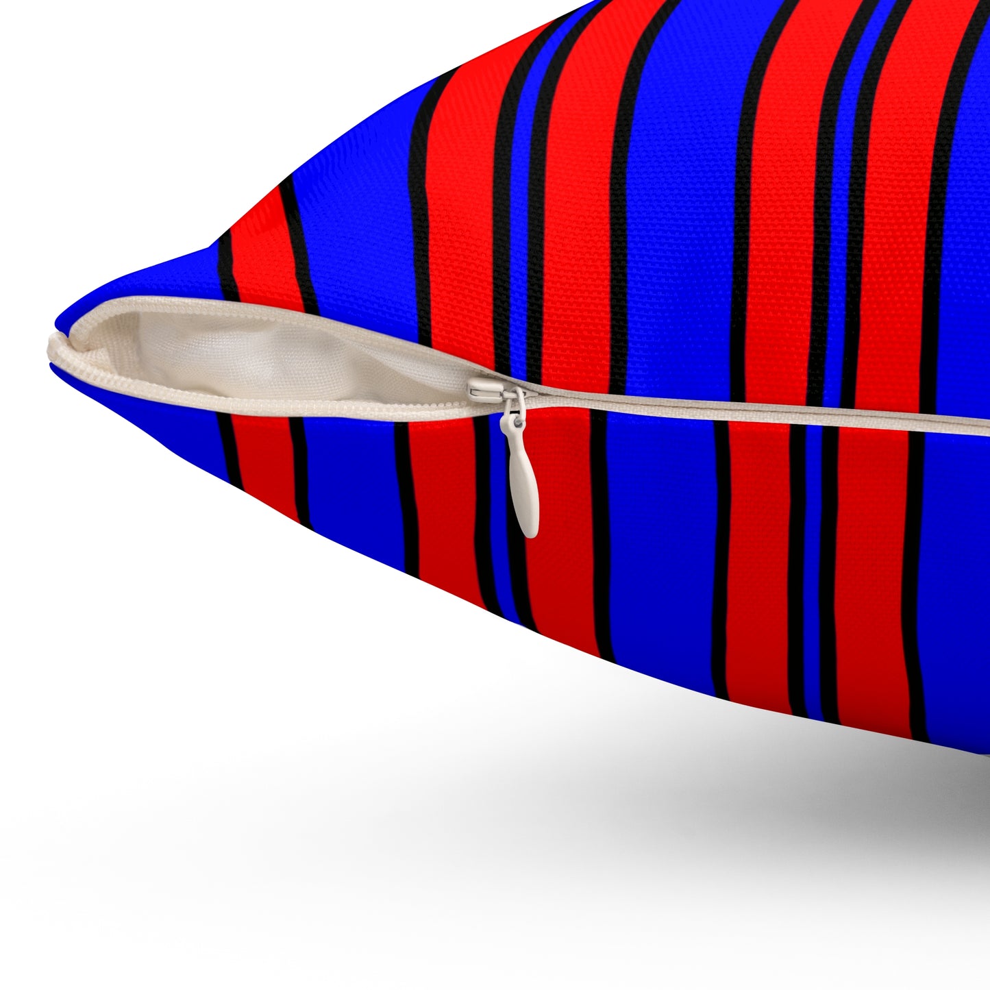 Blue, Red Retro Stripes Cushion Pillow