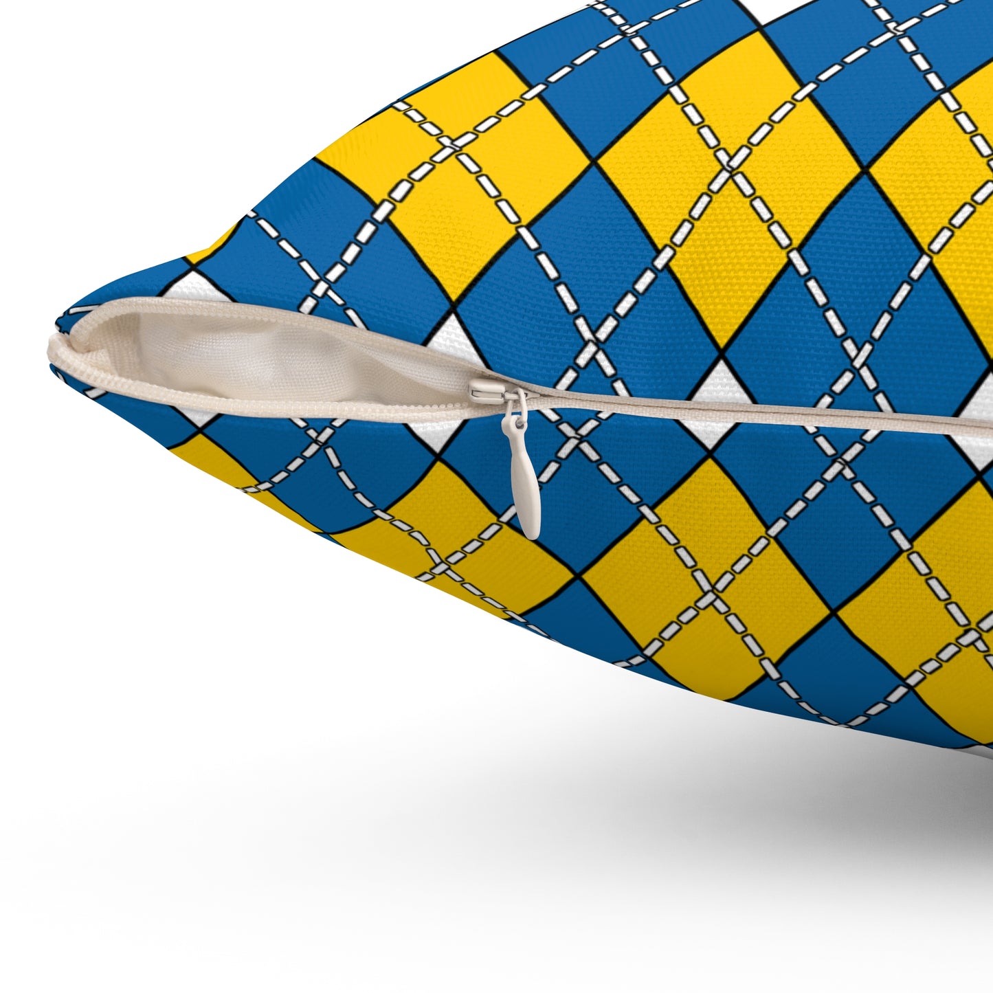Canary Islands Retro Argyle Cushion Pillow