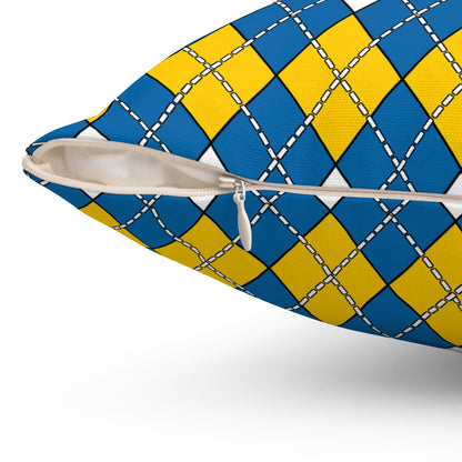 Canary Islands Retro Argyle Cushion Pillow
