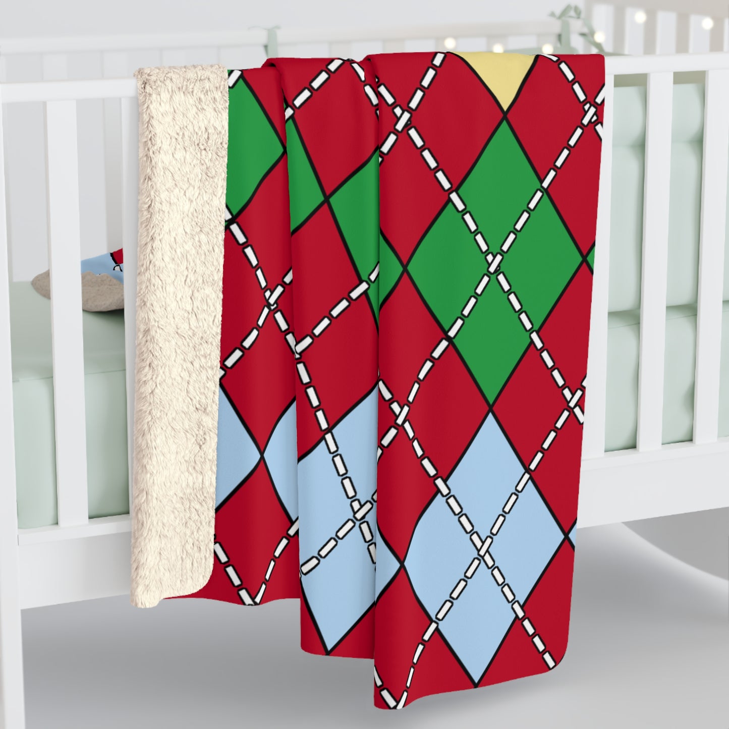 Eritrea Retro Argyle Blanket Throw