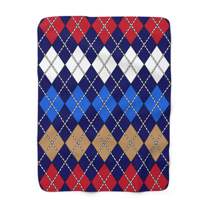 Tristan Da Cunha Retro Argyle Blanket Throw