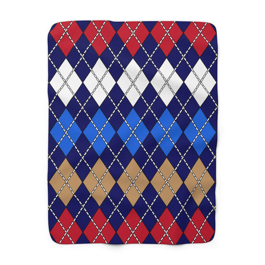 Tristan Da Cunha Retro Argyle Blanket Throw