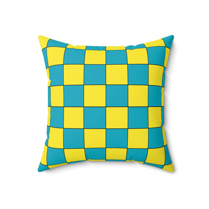 Kazakhstan Retro Check Cushion Pillow