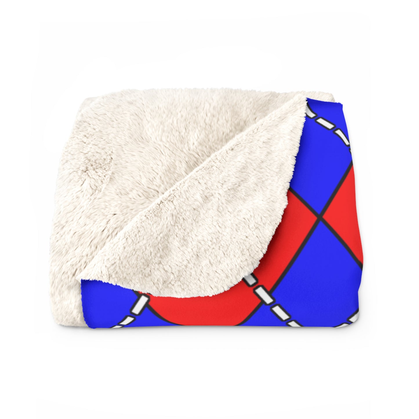Blue, Red Retro Argyle Blanket Throw