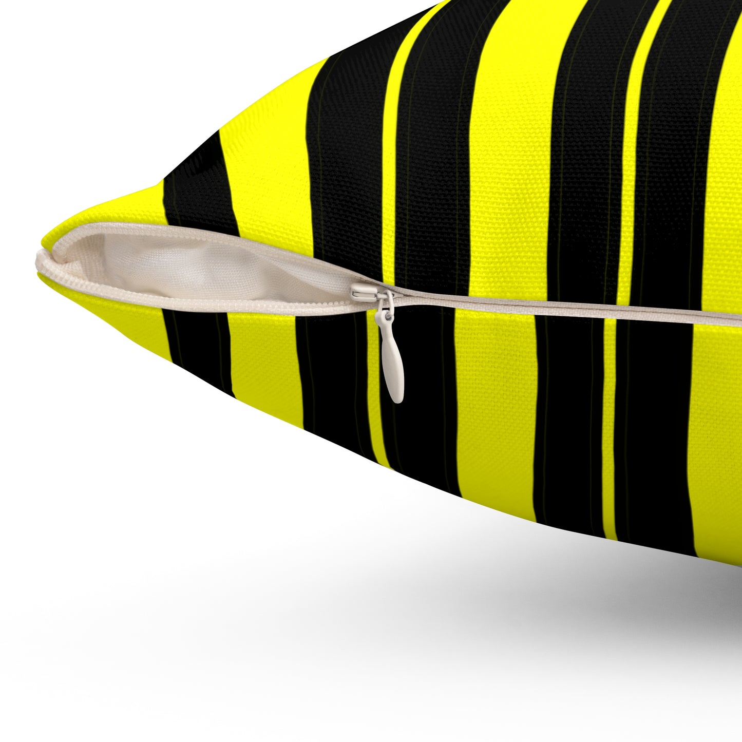 Yellow, Black Retro Stripes Cushion Pillow