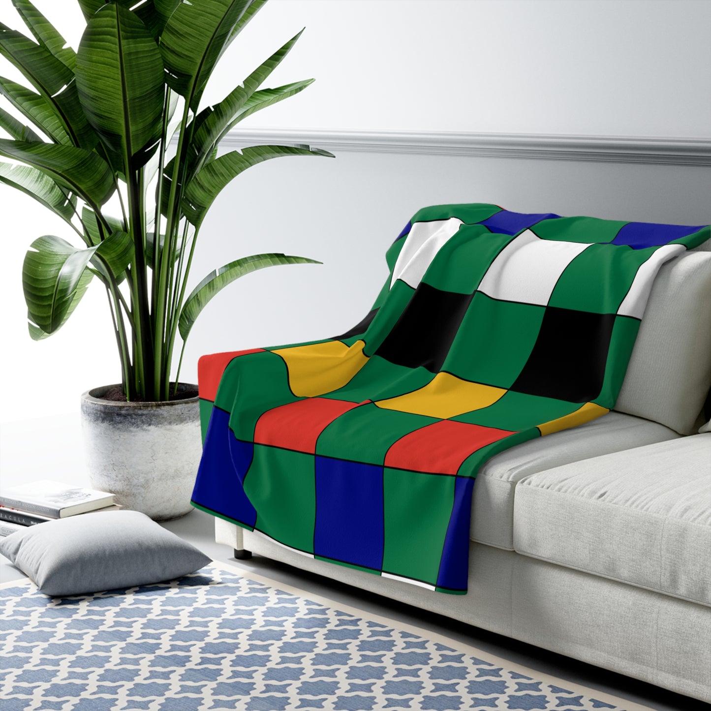 South Africa Retro Check Blanket Throw