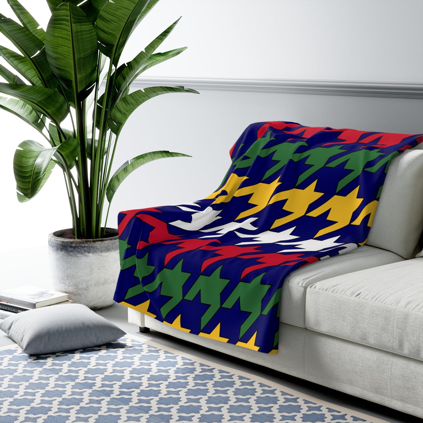 British Virgin Islands Retro Houndstooth Blanket Throw