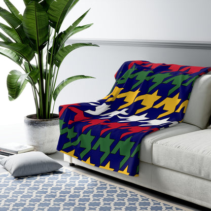 British Virgin Islands Retro Houndstooth Blanket Throw