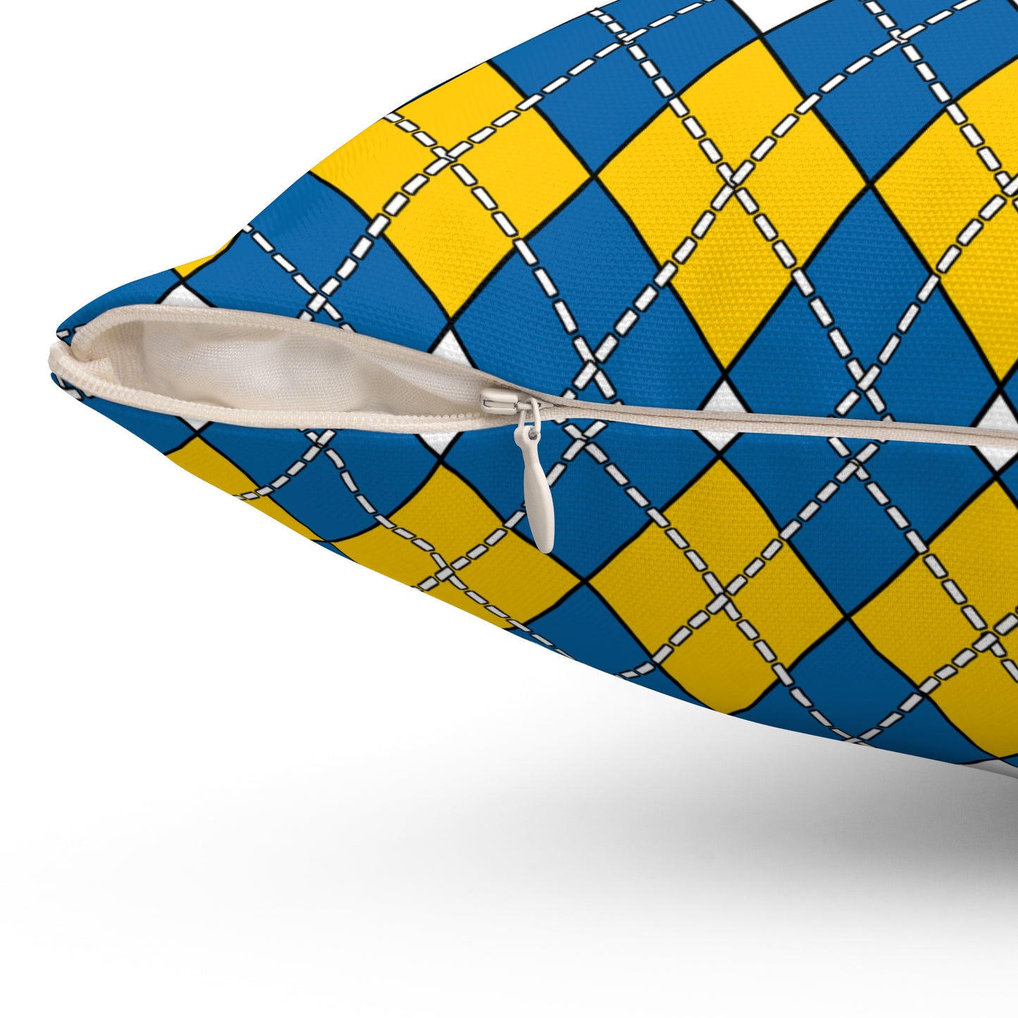 Canary Islands Retro Argyle Cushion Pillow