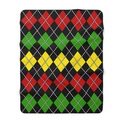 Saint Kitts And Nevis Retro Argyle Blanket Throw