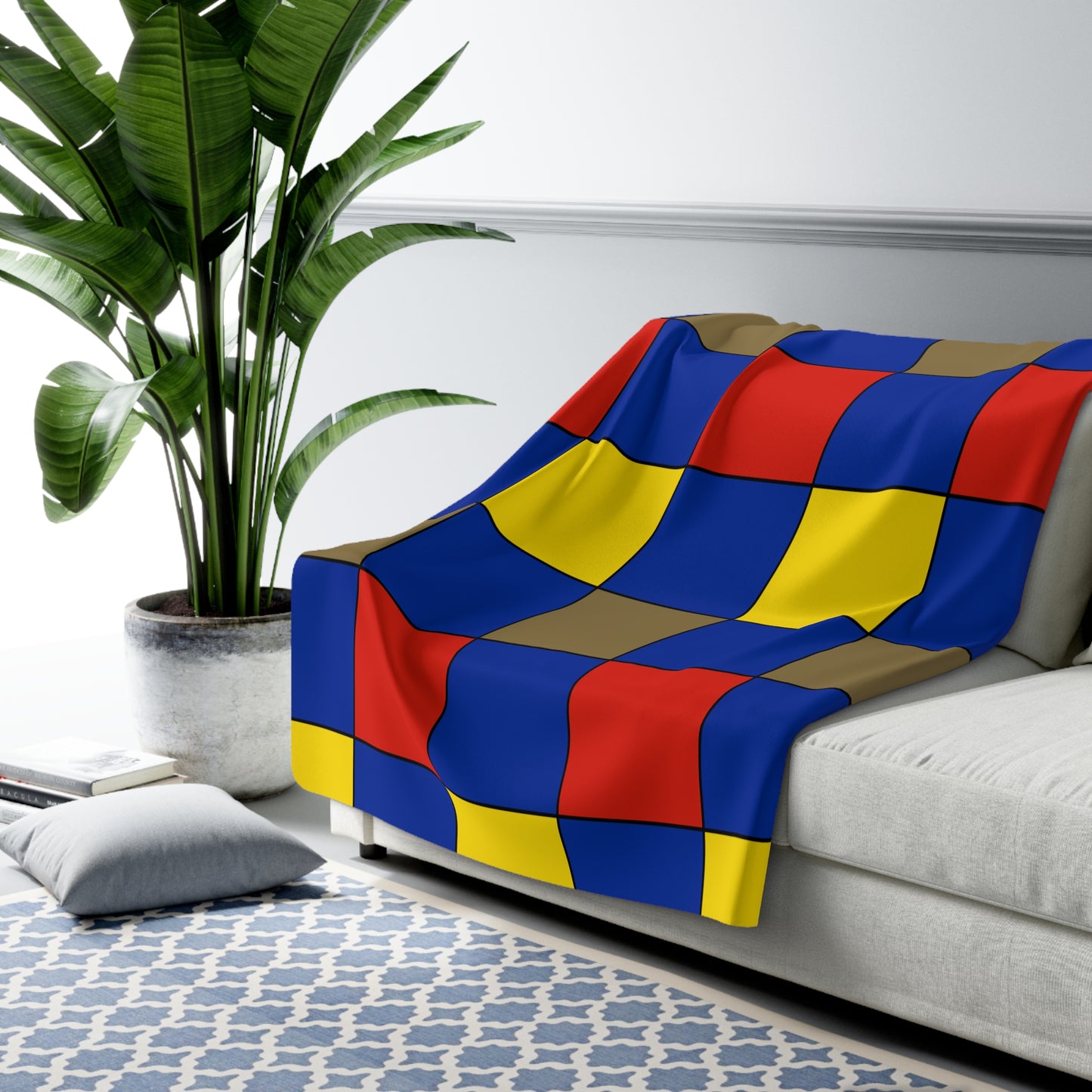 Moldova Retro Check Blanket Throw