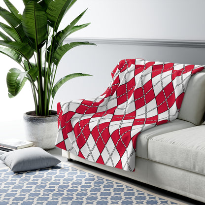 Poland Retro Argyle Blanket Throw