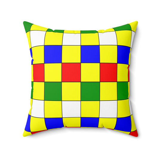 Central African Republic Retro Check Cushion Pillow