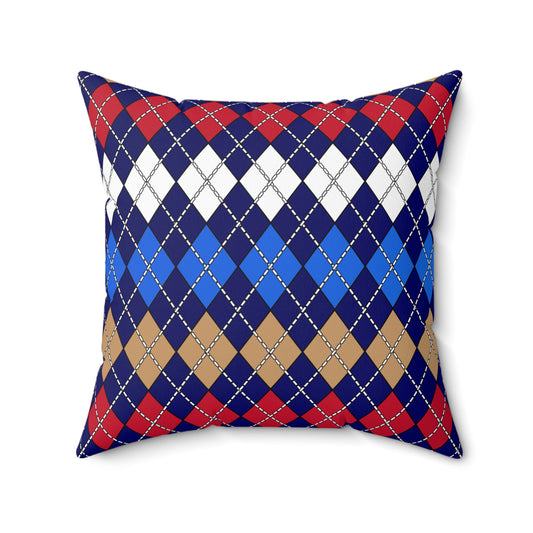 Tristan Da Cunha Retro Argyle Cushion Pillow