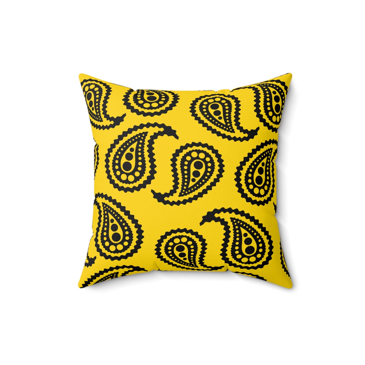 Gold, Black Retro Paisley Cushion Pillow