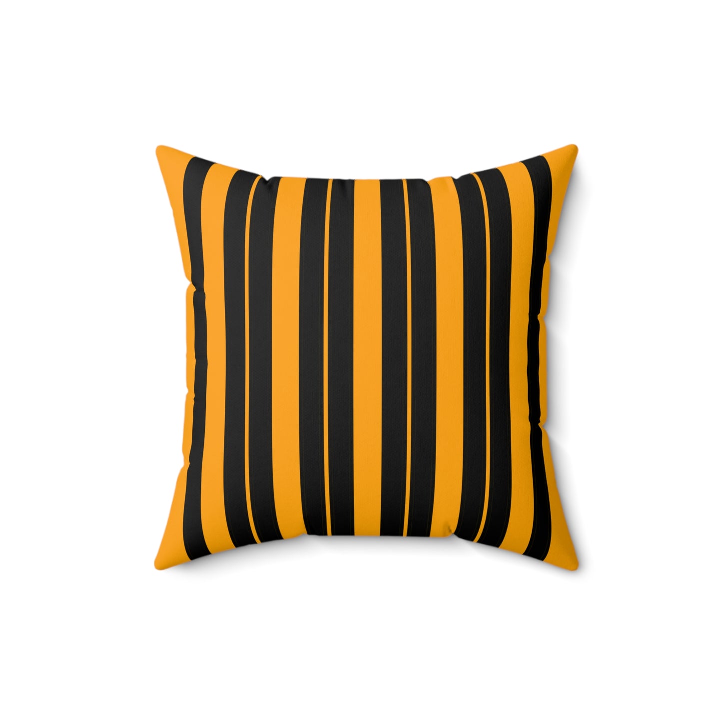 Orange, Black Retro Stripes Cushion Pillow