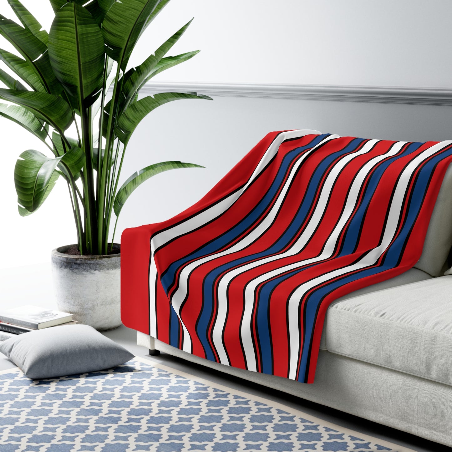Czechia Retro Stripes Blanket Throw