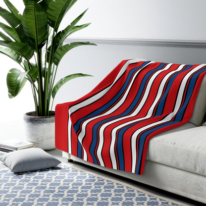 Czechia Retro Stripes Blanket Throw