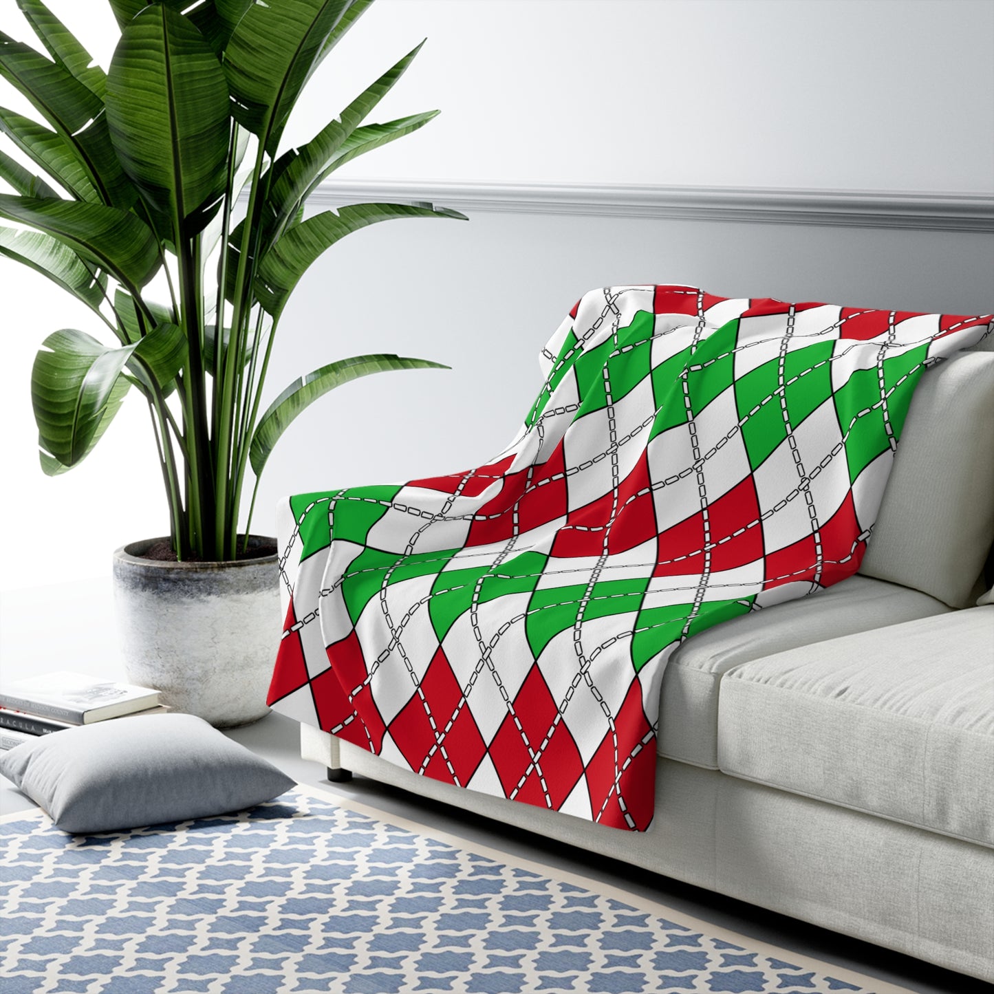 Burundi Retro Argyle Blanket Throw
