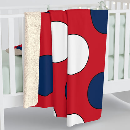 Dominican Republic Retro Polka Dots Blanket Throw