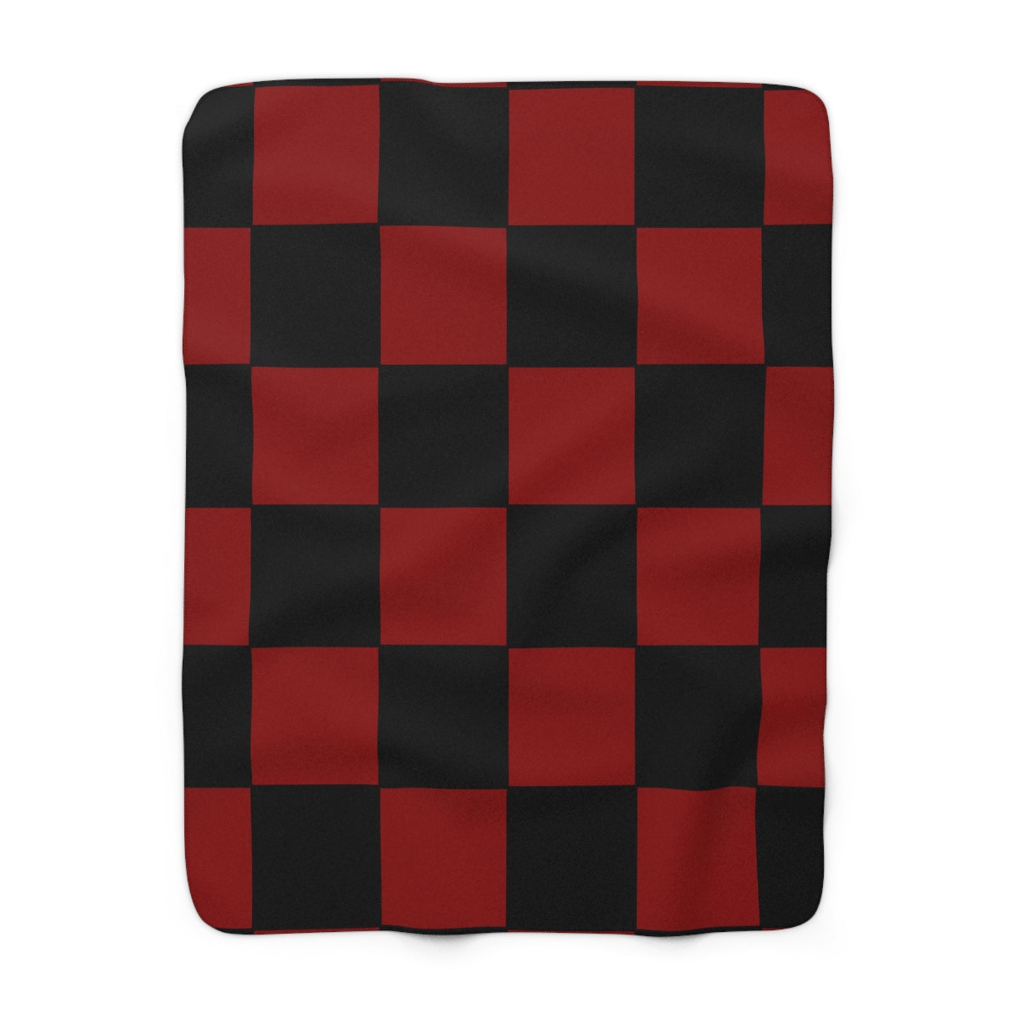 Dark Red, Black Retro Check Blanket Throw