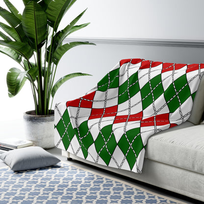 Tajikistan Retro Argyle Blanket Throw