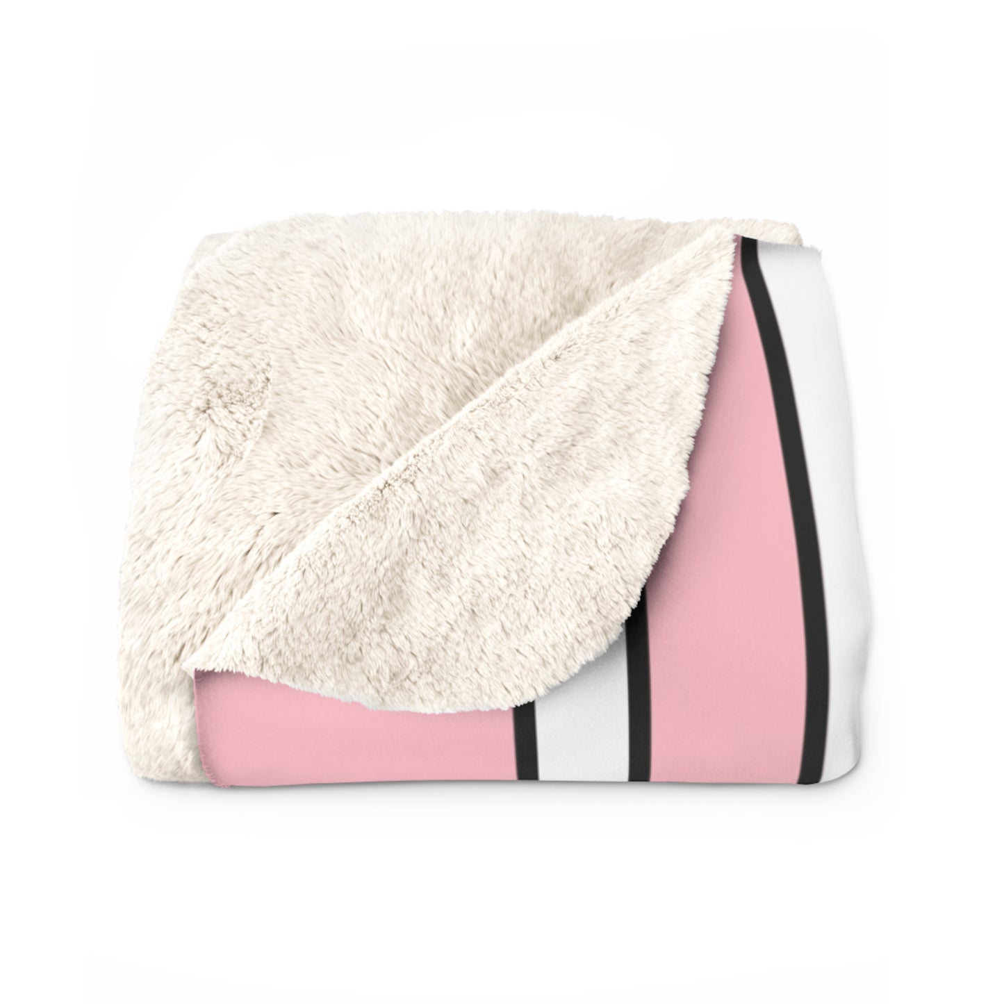 Pink, White Retro Stripes Blanket Throw