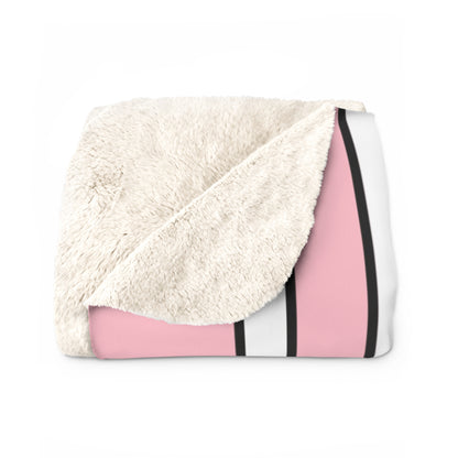 Pink, White Retro Stripes Blanket Throw
