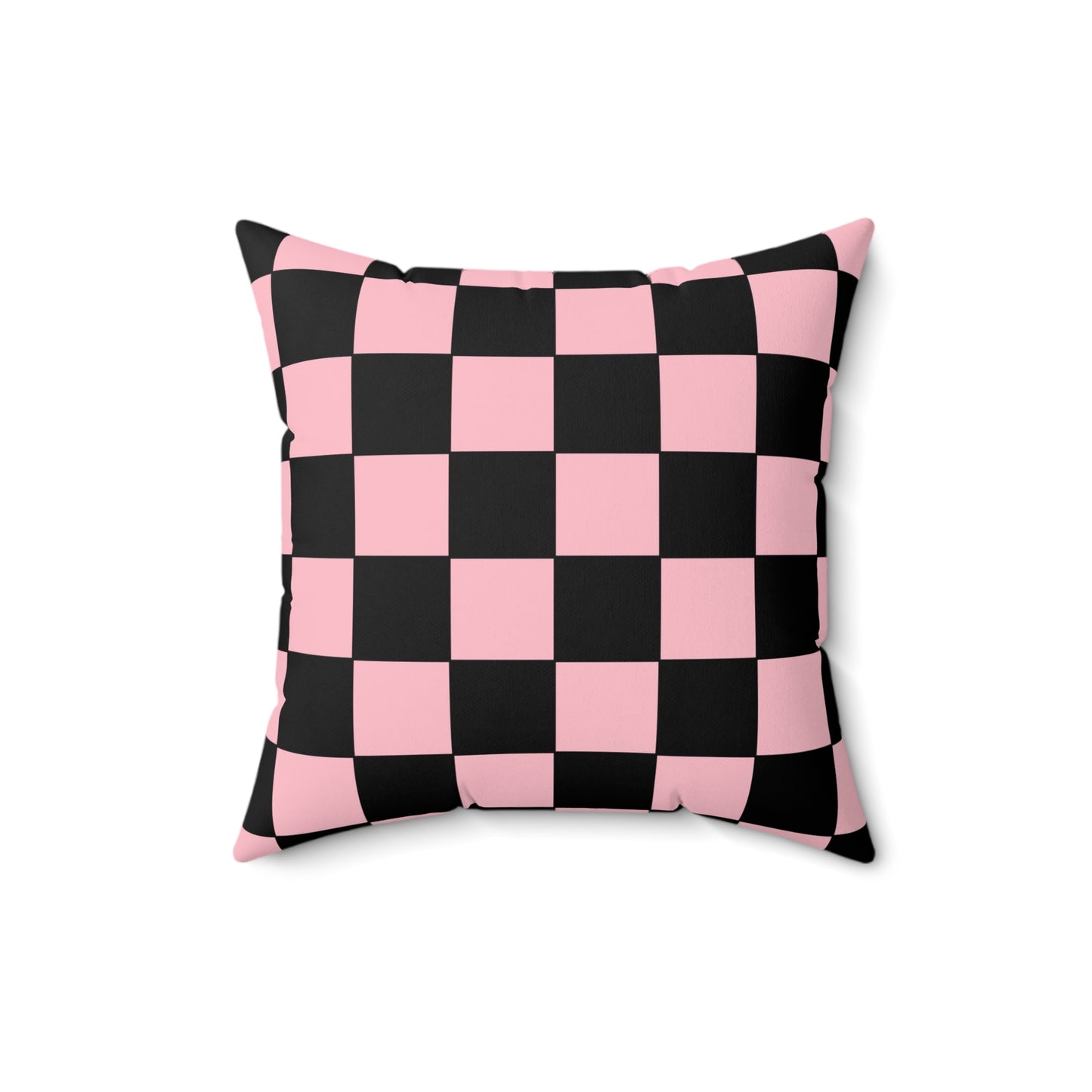 Pink, Black Retro Check Cushion Pillow