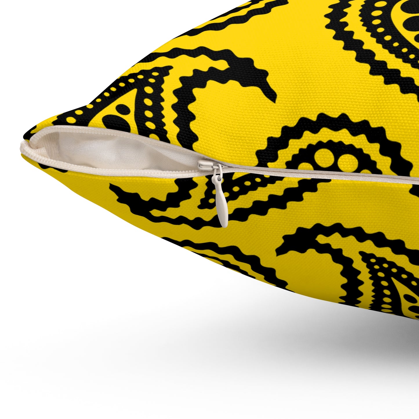 Gold, Black Retro Paisley Cushion Pillow