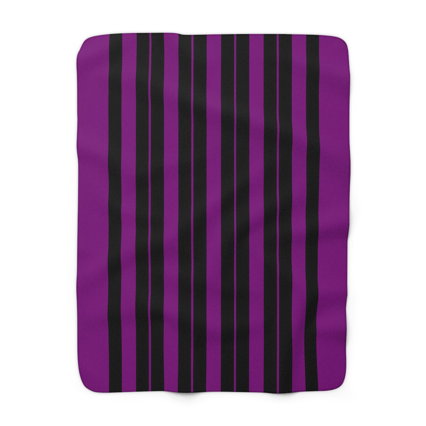 Purple, Black Retro Stripes Blanket Throw