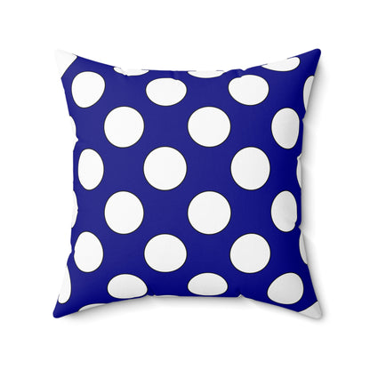 Dark Blue, White Retro Polka Dots Cushion Pillow