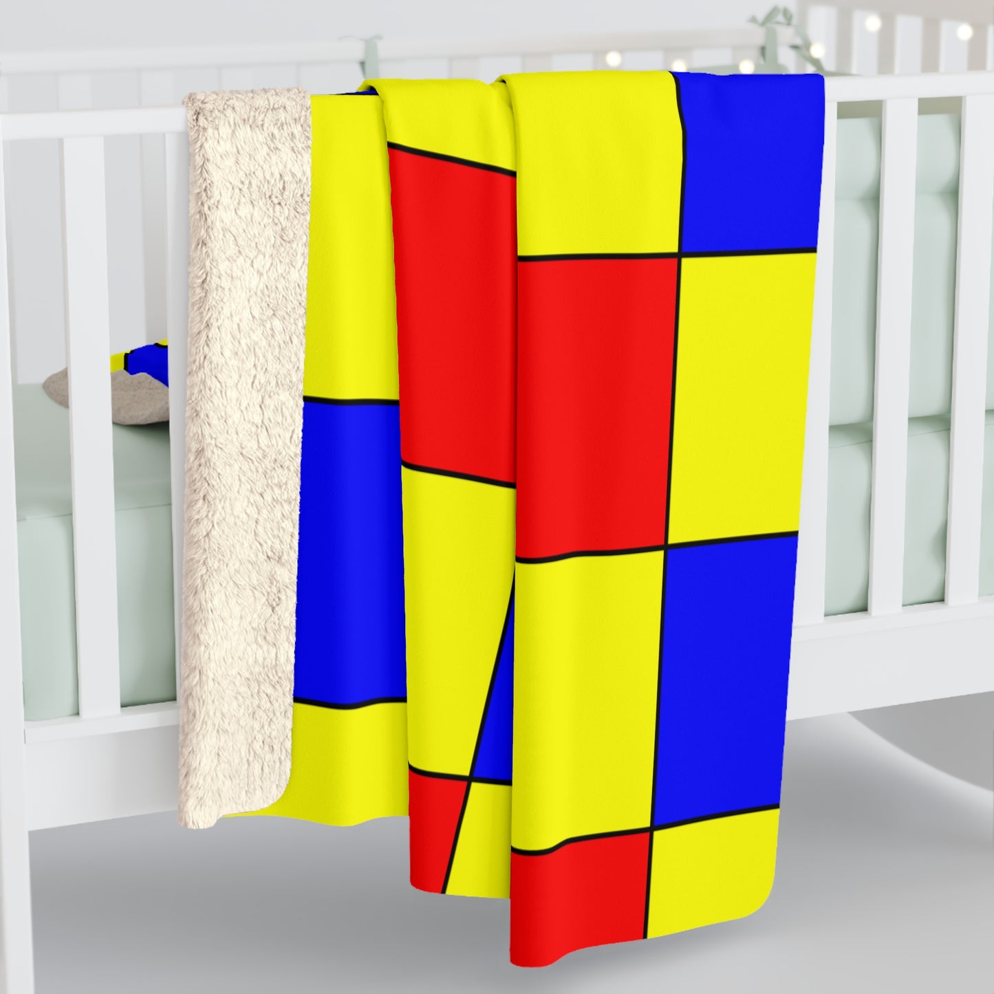 Yellow, Blue, Red Retro Check Blanket Throw