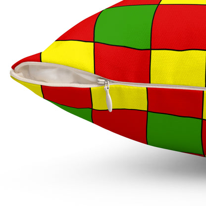 Burkina Faso Retro Check Cushion Pillow