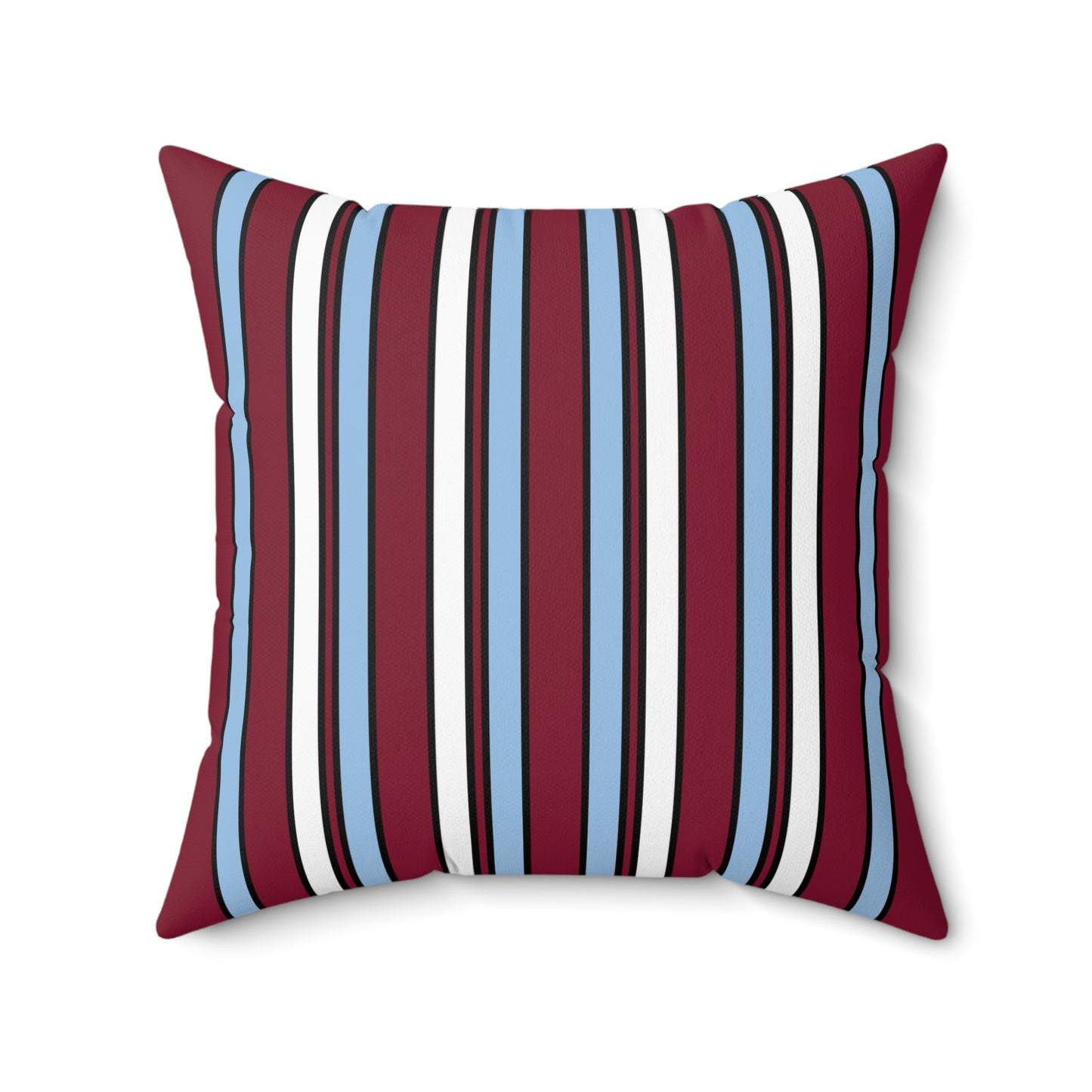 Claret, Blue, White Retro Stripe Cushion Pillow