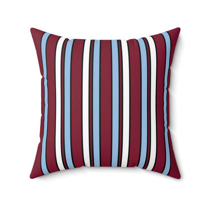 Claret, Blue, White Retro Stripe Cushion Pillow