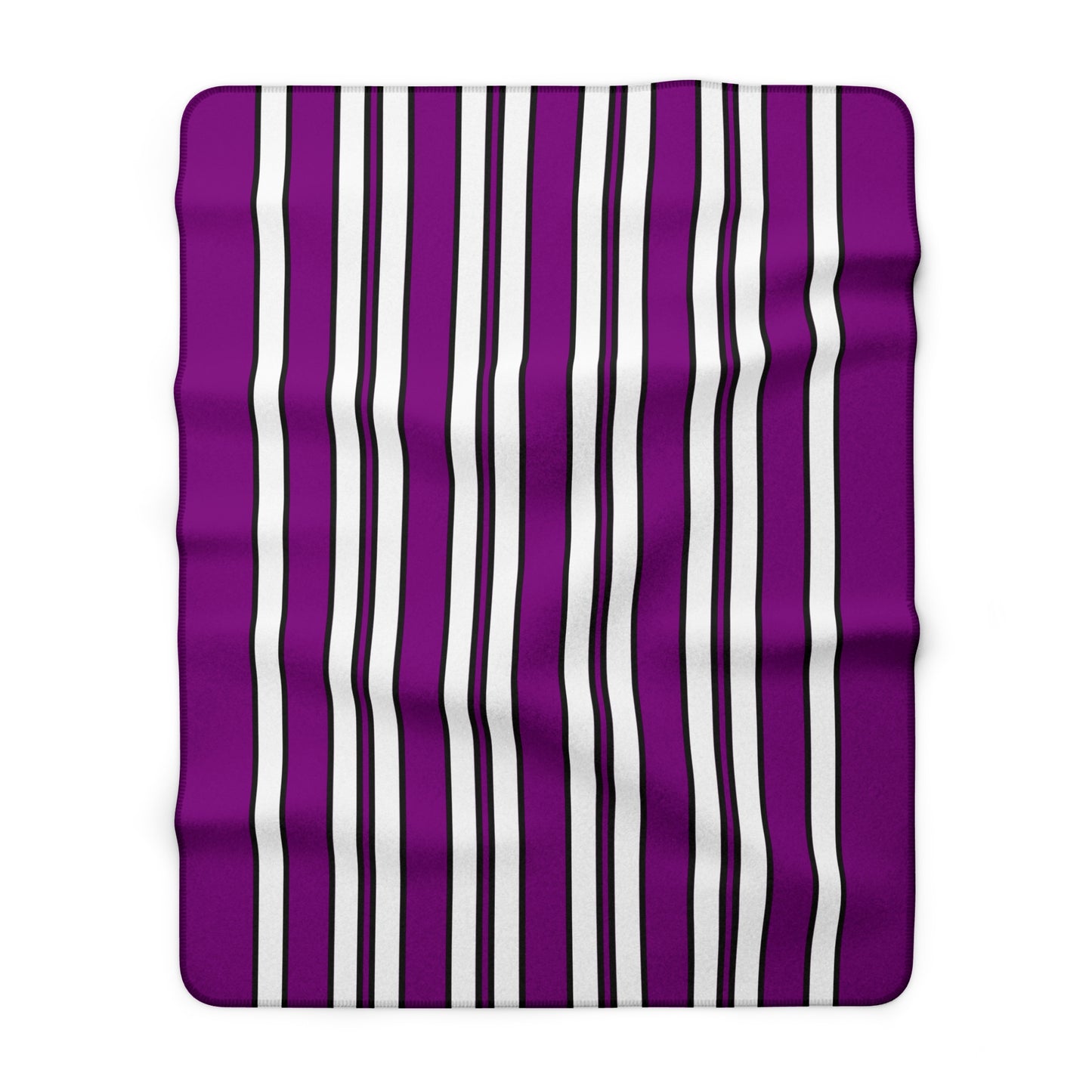 Purple, White Retro Stripes Blanket Throw