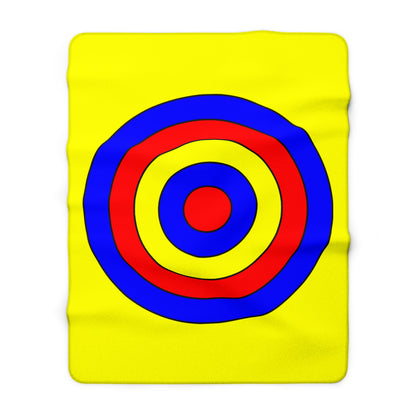 Yellow, Blue, Red Retro Target Blanket Throw