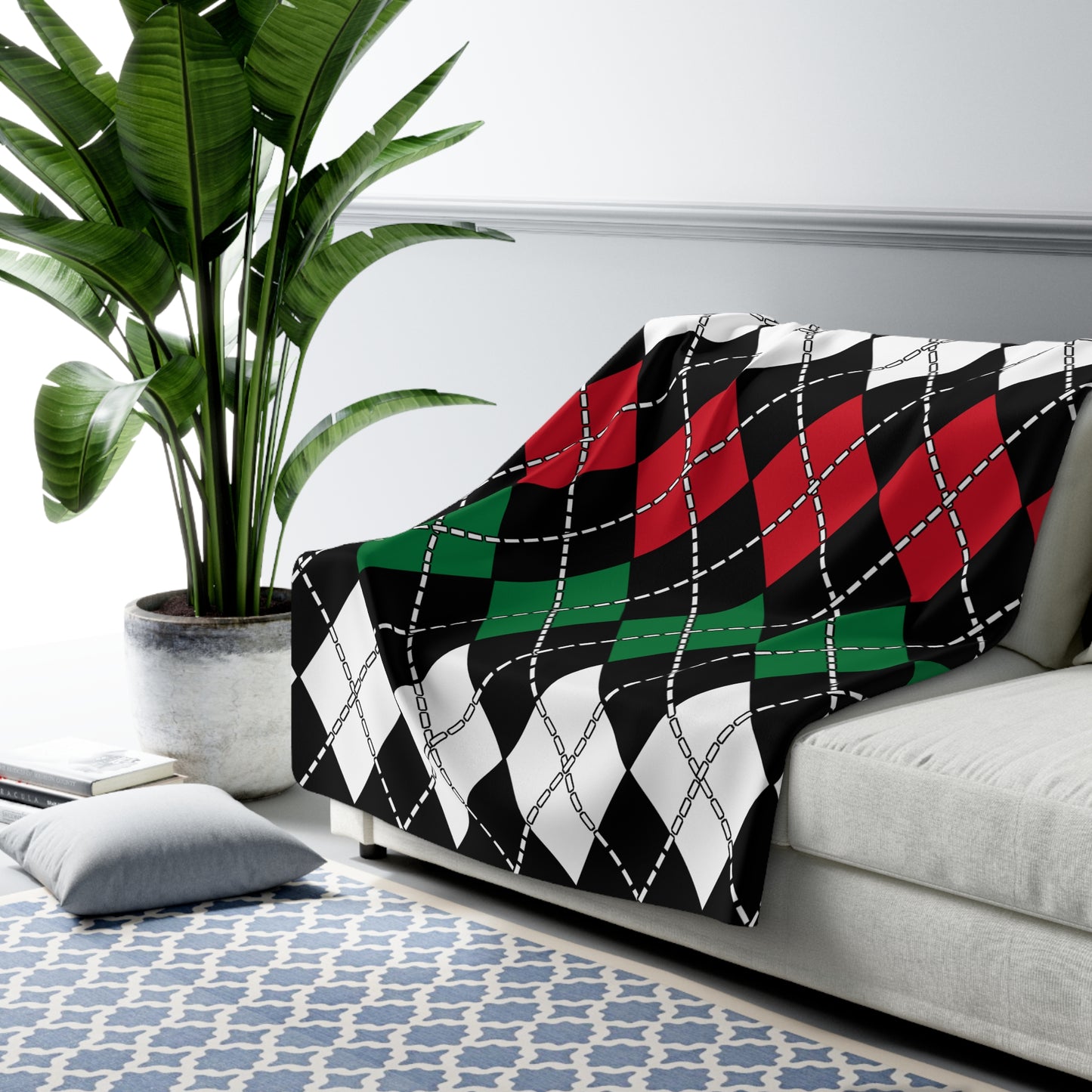 Syria Retro Argyle Blanket Throw