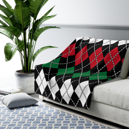 Syria Retro Argyle Blanket Throw
