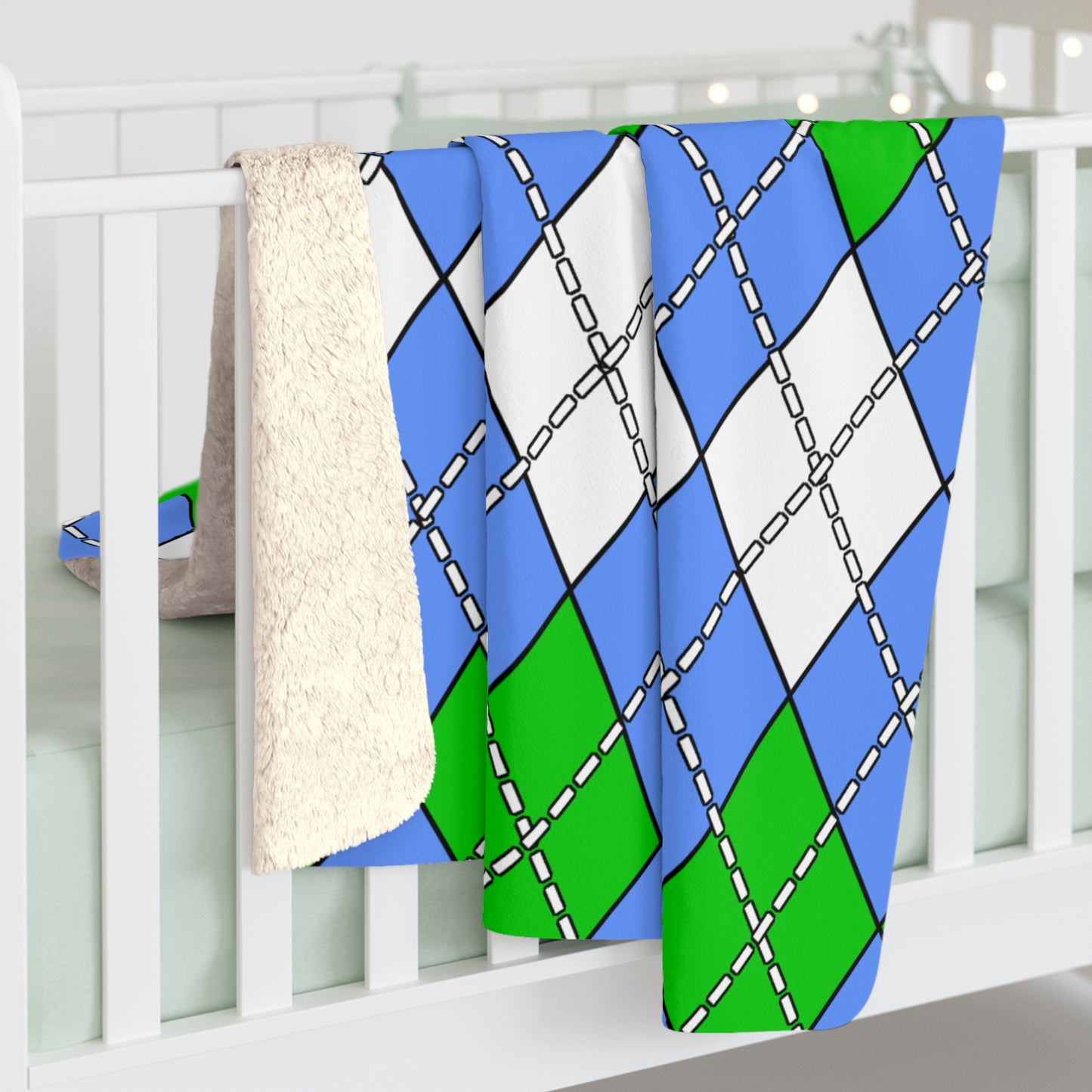 Djibouti Retro Argyle Blanket Throw