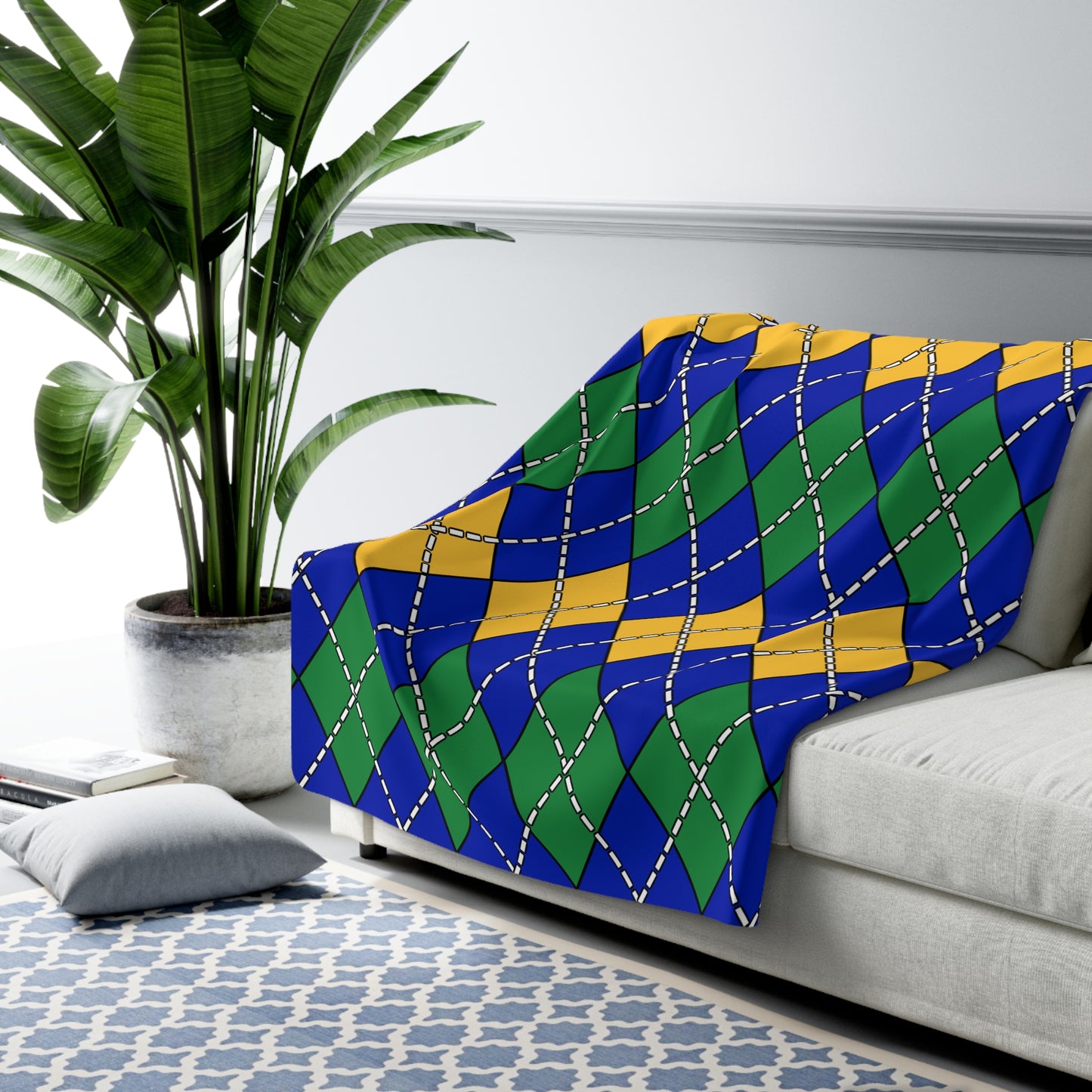 Christmas Island Retro Argyle Blanket Throw