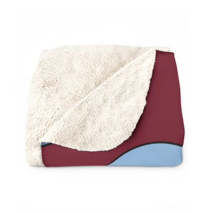 Claret, Blue Retro Polka Blanket Throw