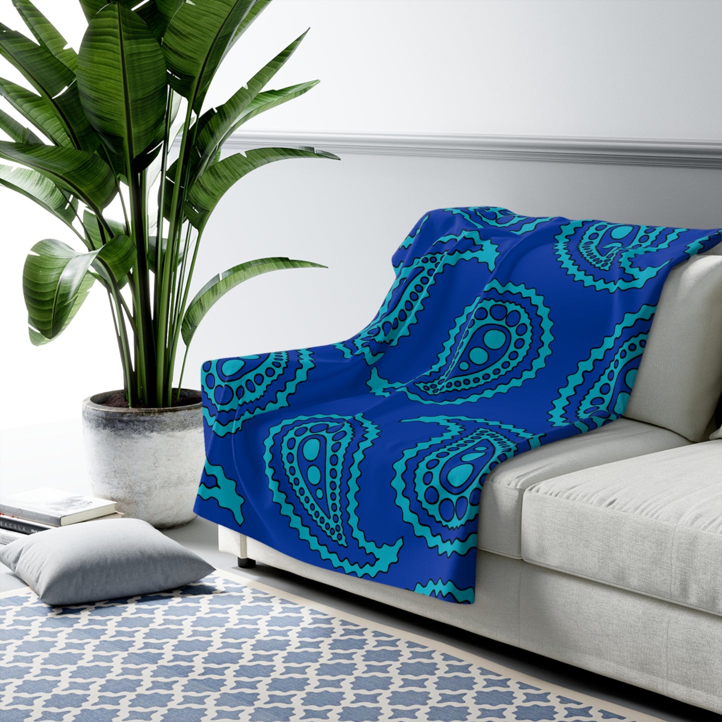 Pacific Islands Retro Paisley Blanket Throw
