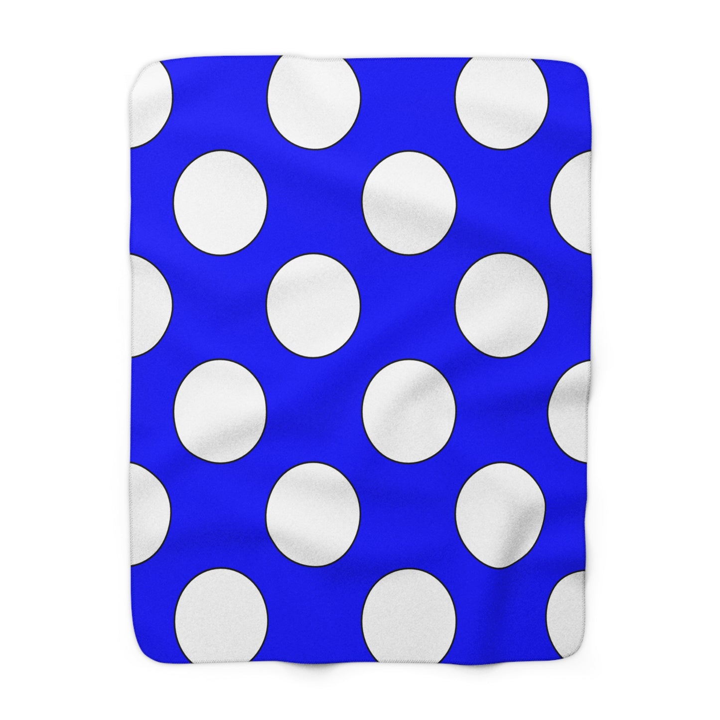 Blue, White Retro Polka Dots Blanket Throw