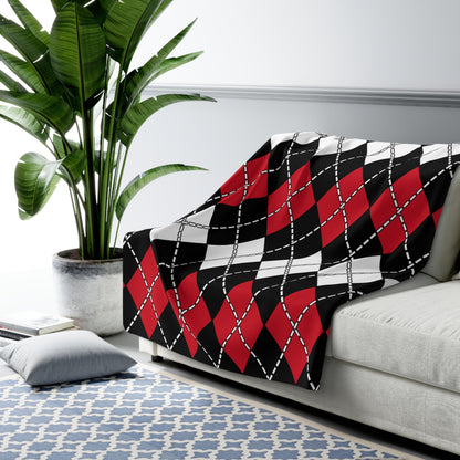 Egypt Retro Argyle Blanket Throw